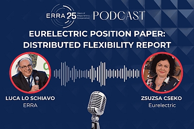 ERRA podcast cover: Eurelectric Distributed Flexibility Report, with Luca Lo Schiavo (ERRA) & Zsuzsa Cseko (Eurelectric)